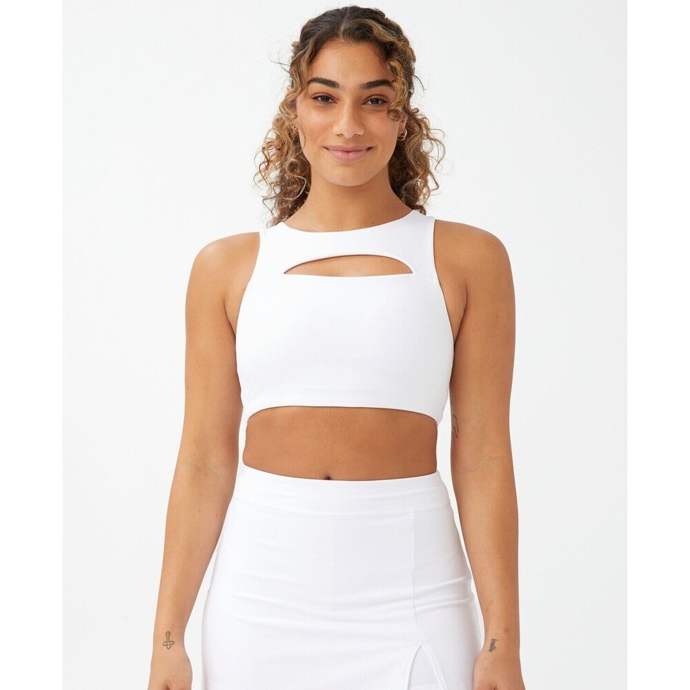 Cotton On Body Smoothing Cut Out Vestlette Sports Bra Women's Medium White NWT